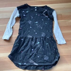 Tea Collection Black Girls Space, Planets, long sleeve dress size 6
